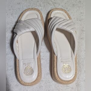 Vince Camuto Luesda Platform Slide Espadrille Leather Sandals 9M NIB